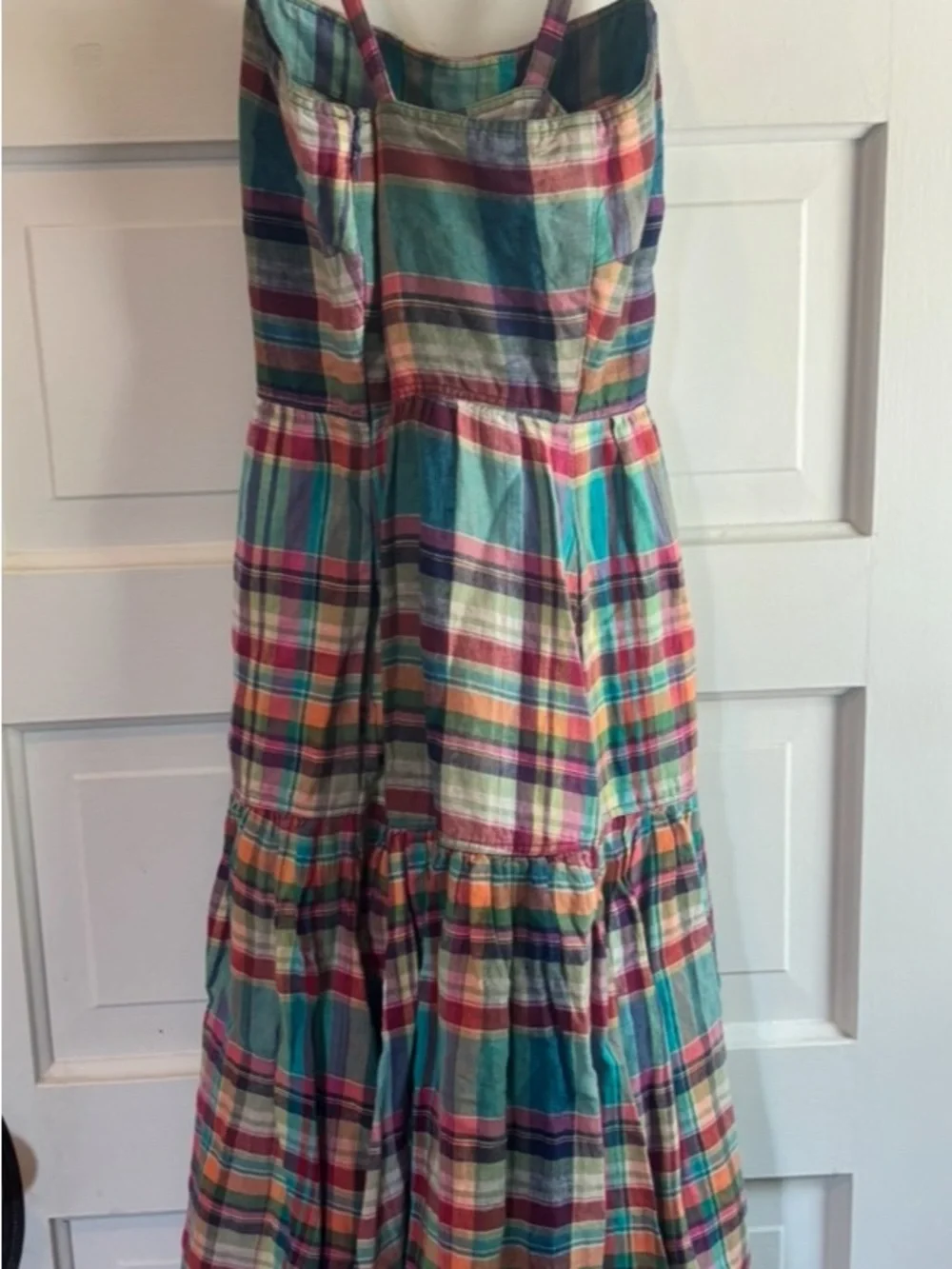 Polo Ralph Lauren Multi-Color Plaid Maxi Dress with Spaghetti Straps - Picture 3 of 6